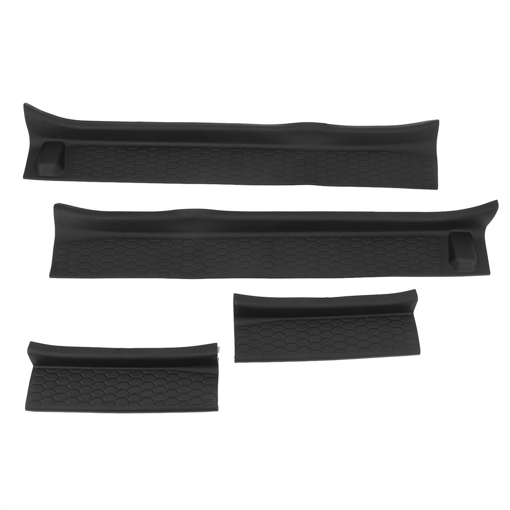 Door Sill Guards Black Rubber Front Rear 4 Doors Sill Protector Kit for JL JT 2018?2024 Door