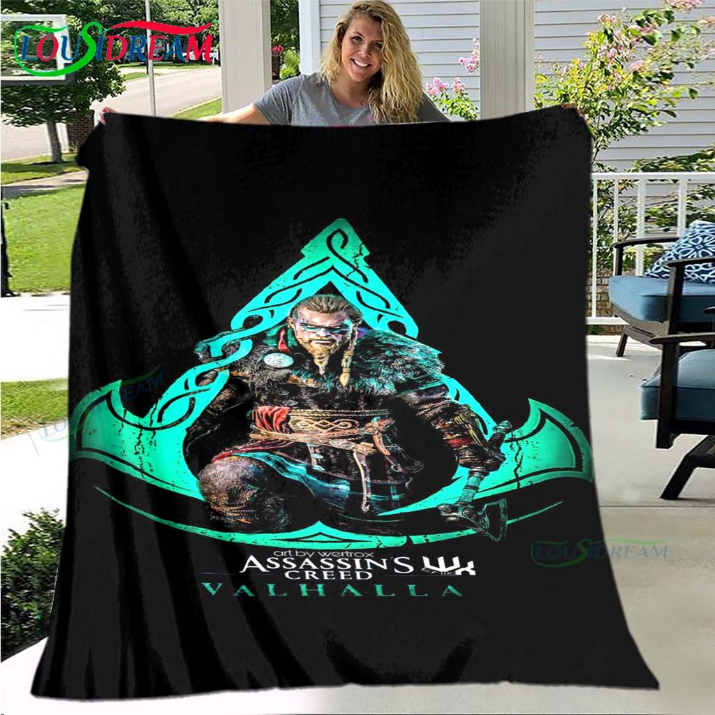 Giochi di Moda 3D Coperta A-Assassin's Creed, Coperta Plaid in Flanella per Letto Divano Picnic Ufficio Escursionismo Tempo Libero Riposo Regalo di Compleanno