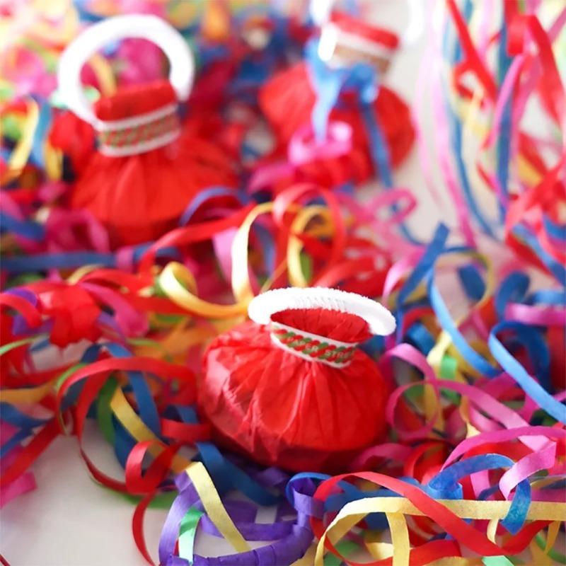 Confeti Lanzado a Mano Atrezzo de Cintas Serpentinas de Papel Petardos de Papel Color Aleatorio Atrezzo de Ambiente Cumpleaños Boquilla de Spray para Sujetar Flores de Boda
