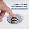 CYCLI-Stainless Steel, Rebound Core Push Type Sink Plug, Universal -Up Drain Strainer With Anti Clogging Sieve 34-40 Mm