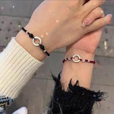 Couple-Style Red Rope Peace Buckle Bracelet - Women's Trendy National Design Jewelry