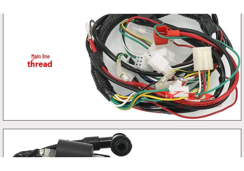 Little Bull 50-110cc ATV Motorcycle Wiring Harness Set with DY100 Coil CDI Igniter