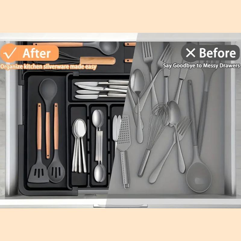 Silverware Organizer Expandable Kitchen Utensil Drawer Organizer Large Bpa Free Adjustable Cutlery Silverware Tray