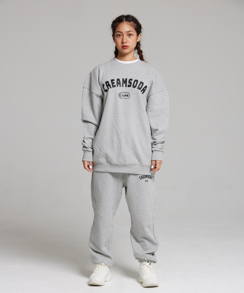 CREAM SODA LAB Ozzy Arc Logo Sweatshirt Gray Black