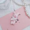 Key Holder for Students Heart Rabbit Keyring Phone Lanyard Mobile Phone Strap