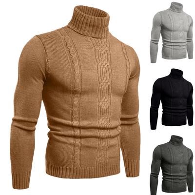 Men's  Fashion  Knitting  Pullover  Long Sleeves  Loose  Flip Collar  Sweater