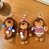 Keychain Pendant Plush Dog Doll Charm Key Chain with Hats Sweaters Scarves Backpacks Keys Pendant Gift Accessory