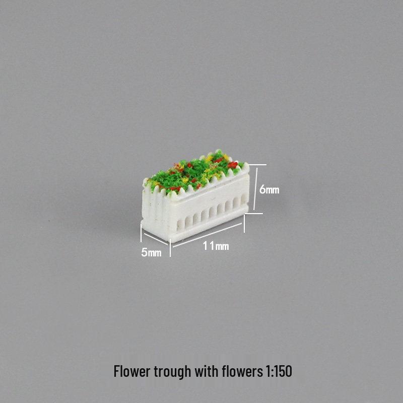 DIY White Flower Box: Handmade Indoor Sand Table Park Model for Scenery Decoration