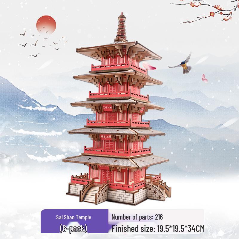 Chinese-Style 3D DIY Wooden Villa Model Kit