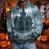 Men's Halloween Fashion Long Sleeve Button Up Shirt