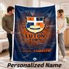 Luton Town Personalized Flannel Blanket Custom Name Text Soft Throw Blanket Home Decor