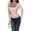 Women's Lace Long Sleeve Slim Fit T-Shirt - French Style, Spring/Autumn Wear, Sweet & Spicy.