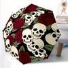 1 Stück Totenkopf Rosen Muster Automatischer Faltregenschirm, Tragbares & Faltbares Design mit 8 Speichen, Lässiges Outdoor-Accessoire yy250805072