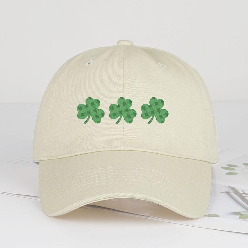 Clover Print SoftTop Baseball Cap Soft Comfortable Lightweight Breathable Lucky Festive St Patricks Day Style Unisex Perfe