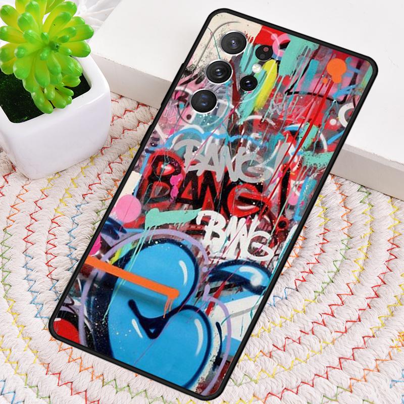 Ins Colorful Graffiti Rainbow Silicone Phone Case For Samsung Galaxy note 10 pro S26 S25 S24 S23 S22 S21 Plus Ultra Capa Cover