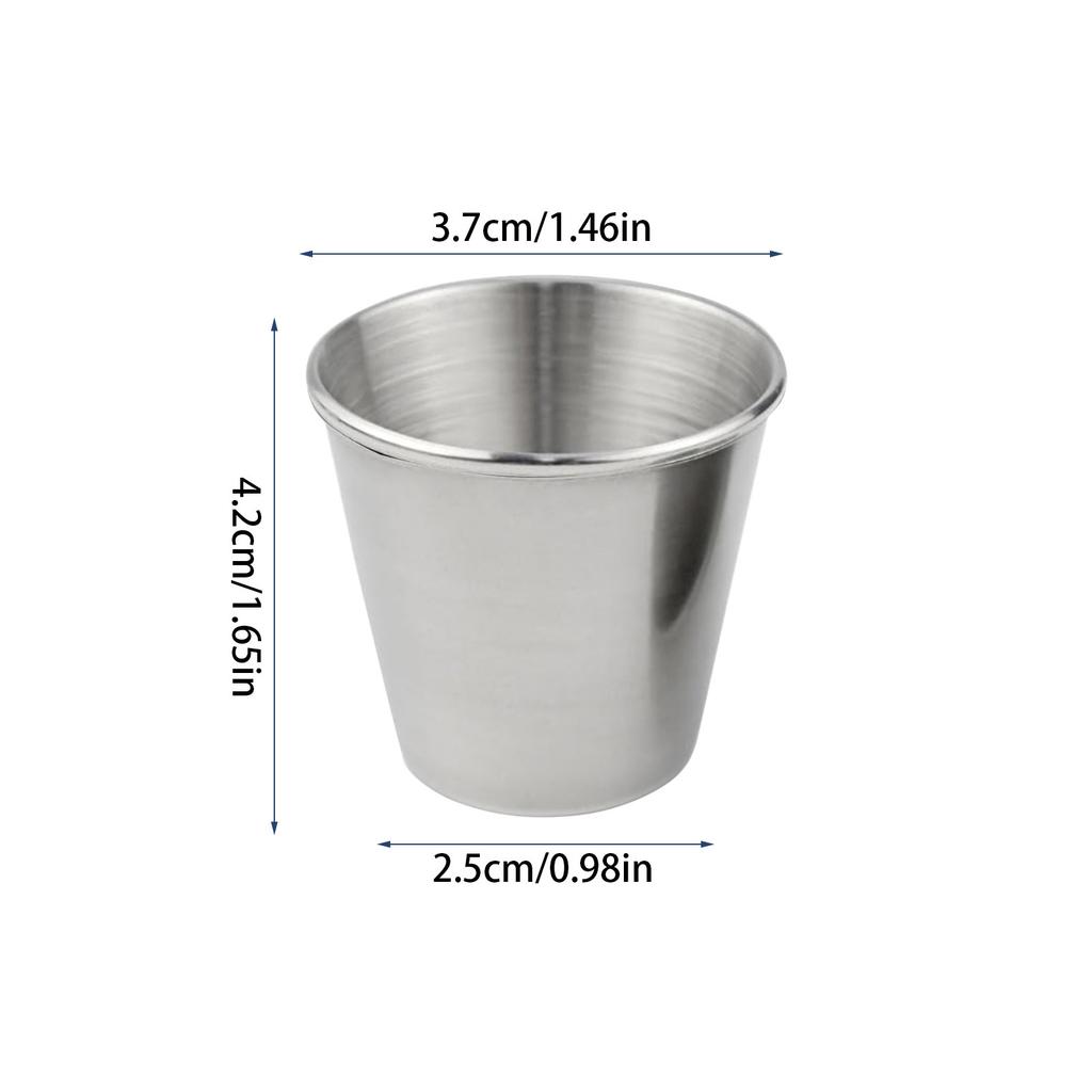12 Stück Edelstahl Schnapsgläser mit Lederetui Espresso Shot Gläser Barzubehör Trinkgefäß Camping Zuhause Restaurant Becher