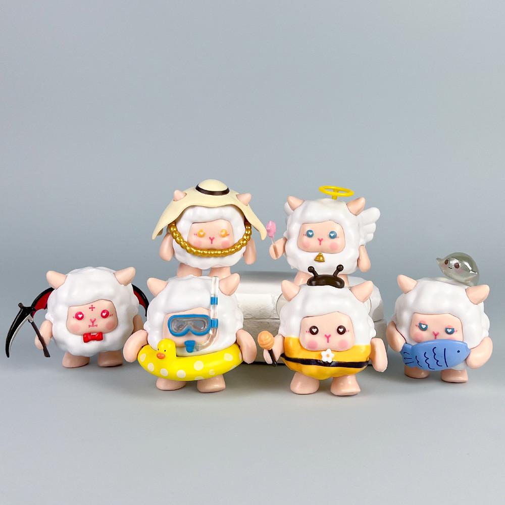 

Eggy 6 Pcs Party Sheep Design Mini Model Desktop Decoration Ornament Set