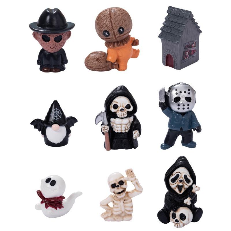 Halloween movie character death jason skeleton man resin crafts horror atmosphere tabletop knickknacks