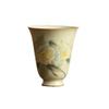 Secret Color Yellow Ru Kiln Flower And Bird Picture Tea Cup Master Cup Tea Cup Ceramic Wind Chime Cup Chinese Kung Fu Tea Set Retro Style