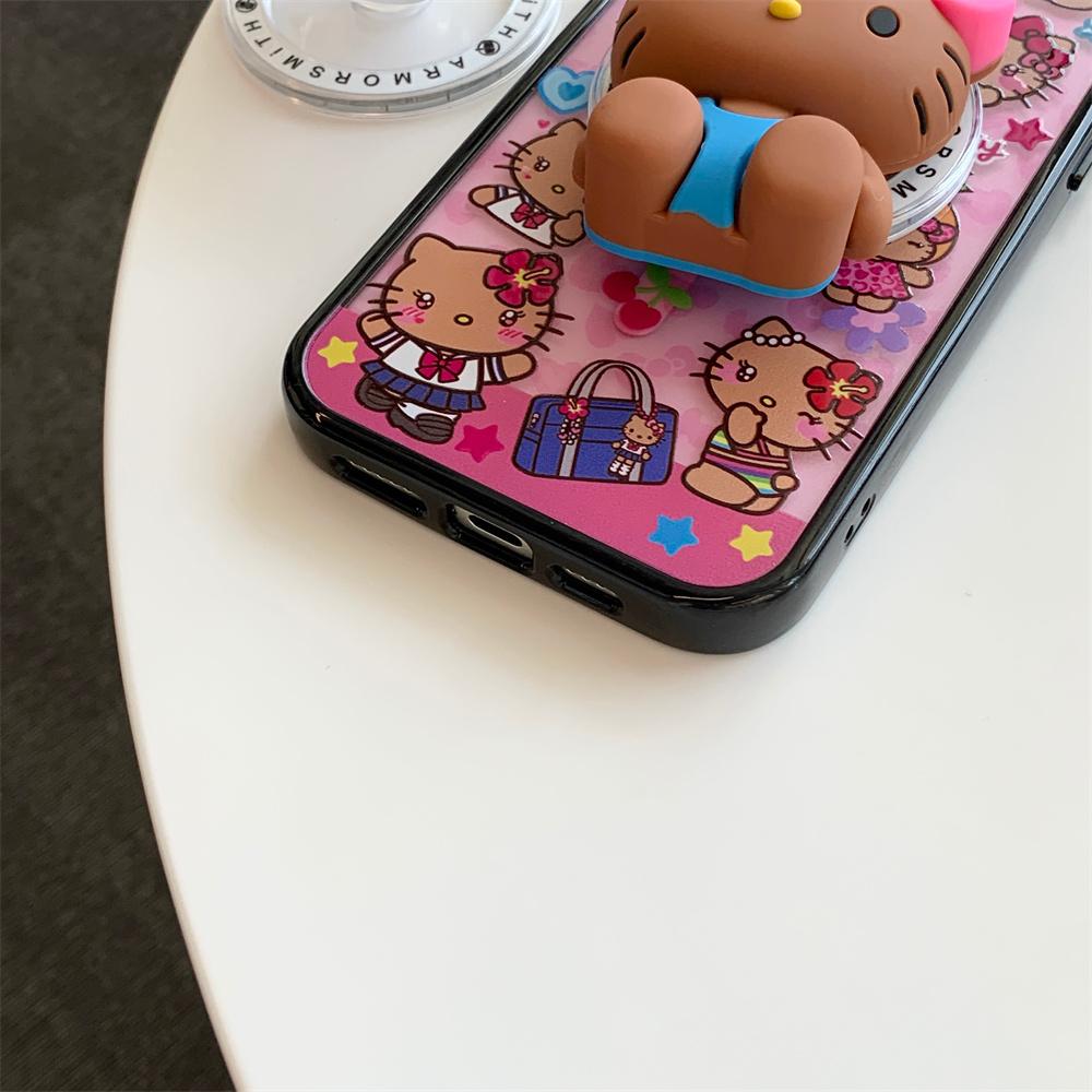 Sanrio Y2K Hello Kitty Cute Cartoon Magnetic Phone Case For IPhone 12 13 14 15 16 17 Pro Max Protective Cover with Stand Fundas