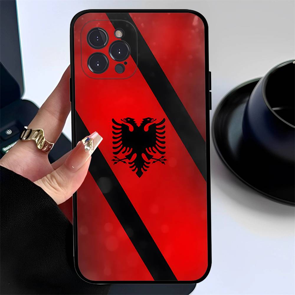 Albania Flag Eagle Logo Phone Case For Iphone 17 Air 16 15 14 13 12 11 Pro Max 16 15 14 Plus TPU Soft Case