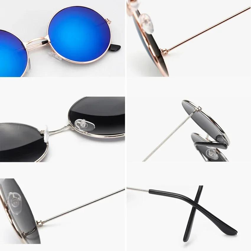 FOENIXSONG Round Pilots Sunglasses Vintage Silver Gold Black Frame Unisex Retro Sun Glasses for Men Women