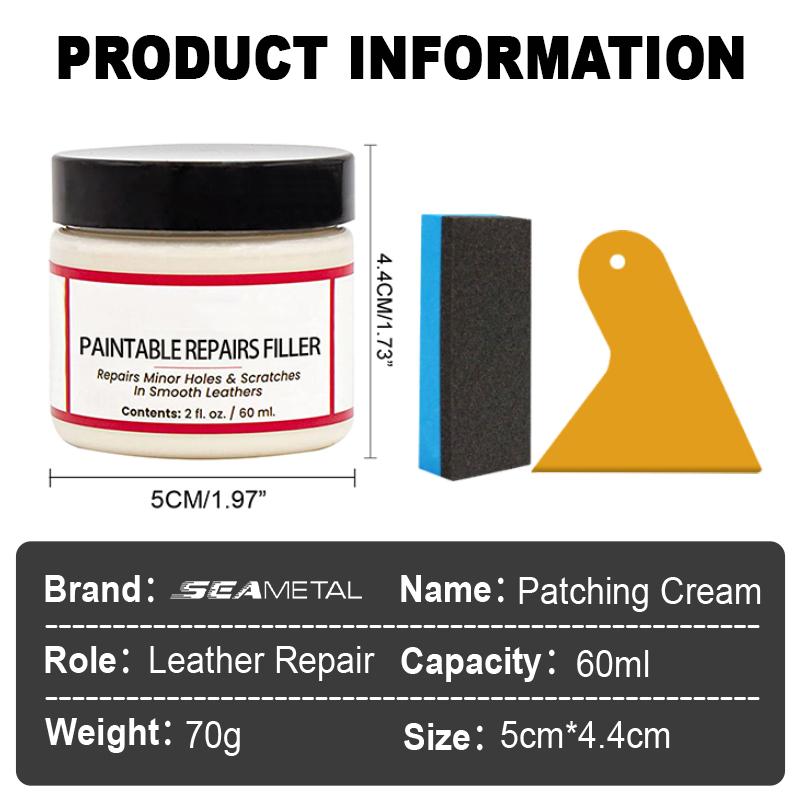 SEAMETAL 60ml Leather Repair Gel Autosedačka Home Leather Repair Renovační krémová pasta Sada na čištění kůže pro auto