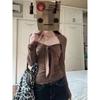 Fake Two-piece Square Collar Lace Bottoming Shirt for Women Autumn Winter Long-sleeved T-shirt Slim Fit Top