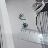 Silver Earrings with Natural Emerald (2172499)