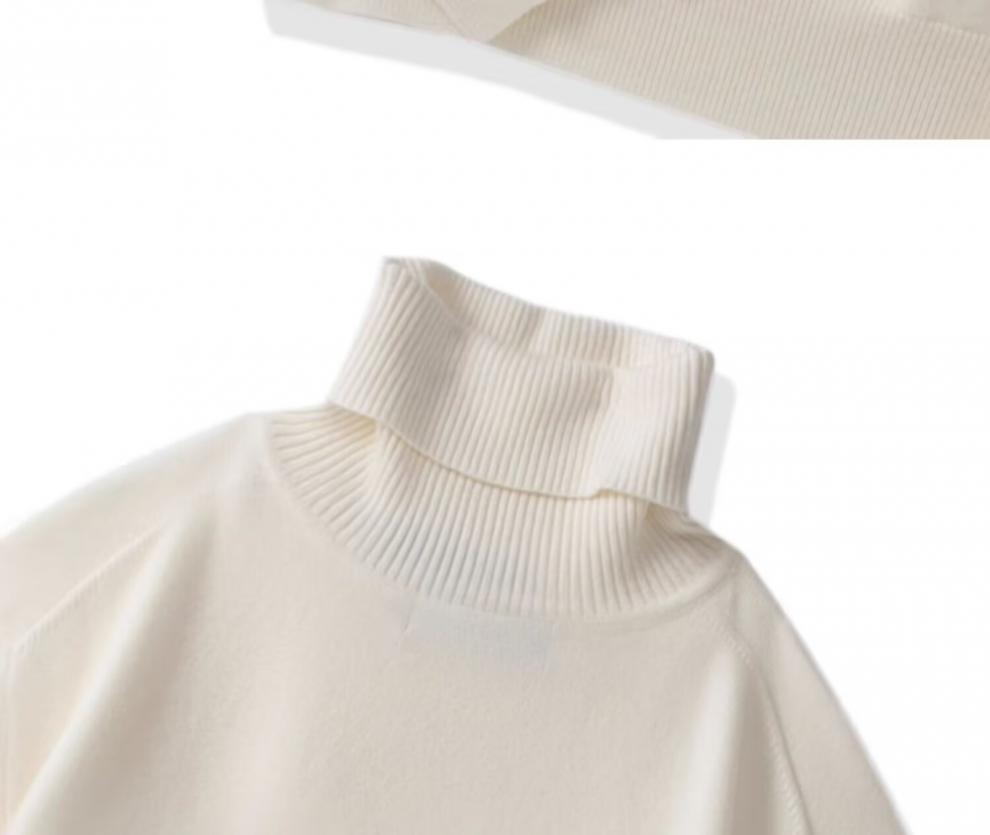 Men's Loose Plus Size High Neck Knit Sweater - Solid Color, Long Sleeve, Spring/Autumn/Winter
