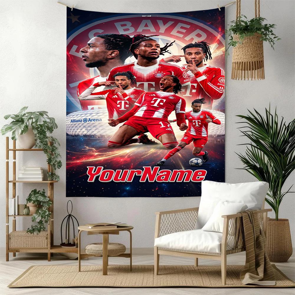 Bayern Munich Custom Your Name Wall Decor Tapestry Art For Pet Memorial Birthdaywedding Party Backdrop Family Gift