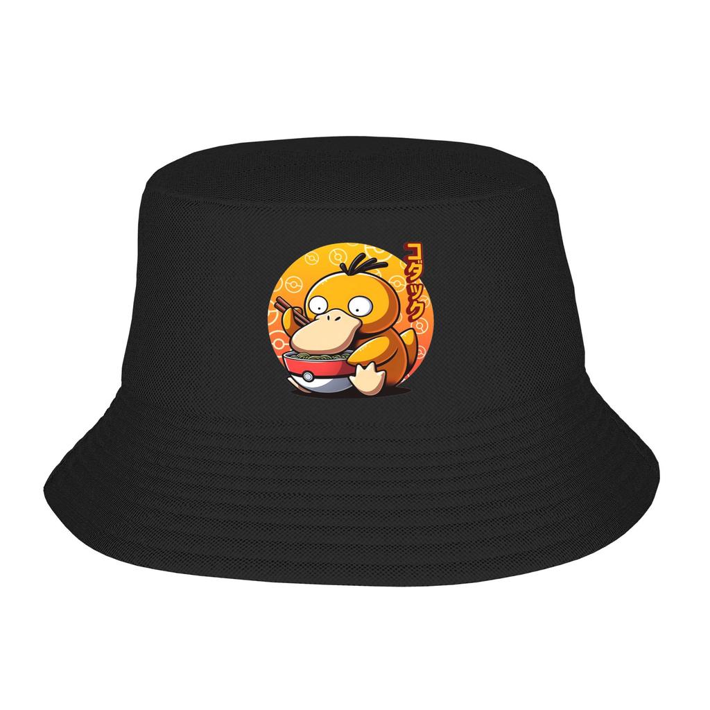 Stylish Cute Psychic Creature Eating RaUnisex Pokemon Bucket Hat Girl Lightweight Camping Fishing FisherUnisex Cap Bob Hats