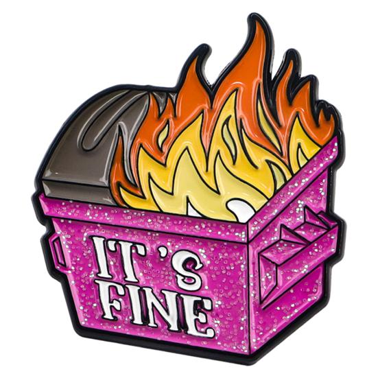 Dumpster Flame Pin Humorous Dumpster Flame Response Team Alloy Pin Hilarious Enamel Badge for Coworkers Team Leader