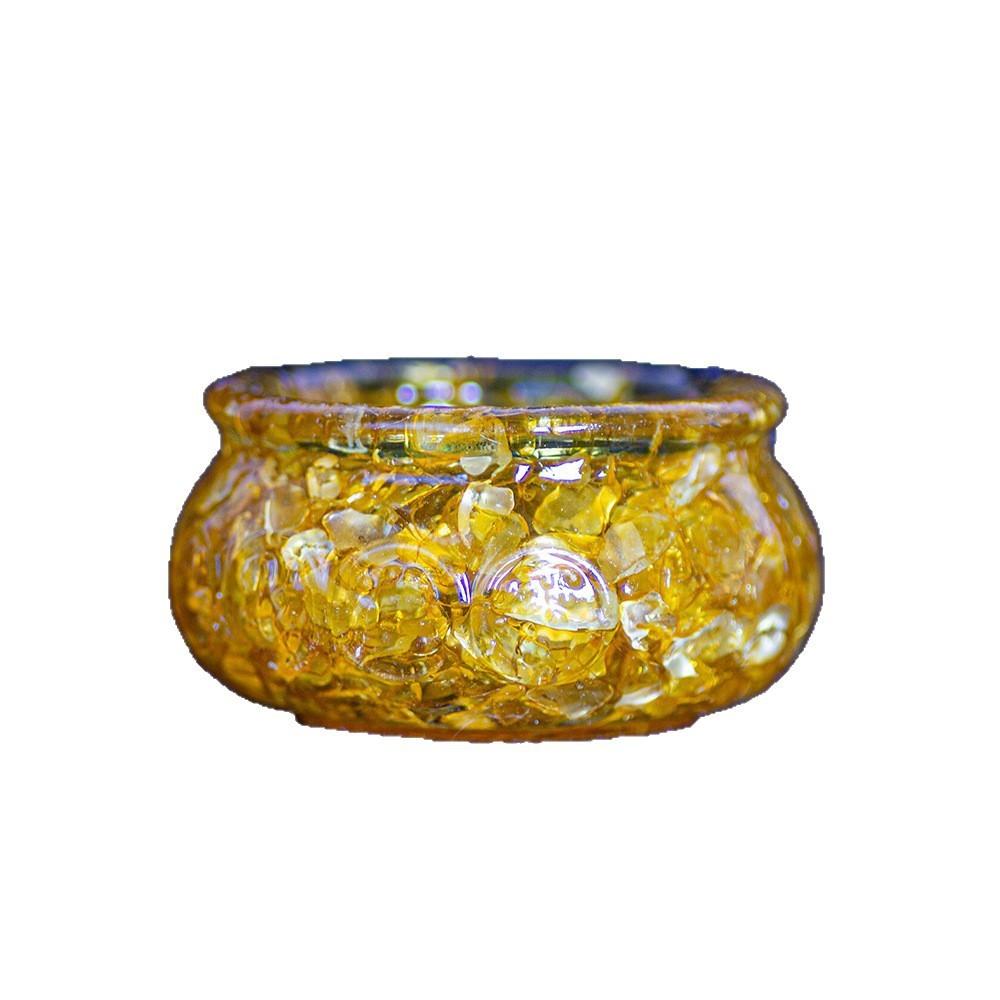 Resin Filled Natural Crystal Wealth Bowl With Handcrafted Decor For Home Gift Giving