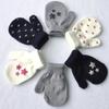 Cute Star Baby Gloves Winter Warm Kids Anti-grasping Glove Bag Cover Cartoon Love Toddler Girl Boy Full Finger Mittens