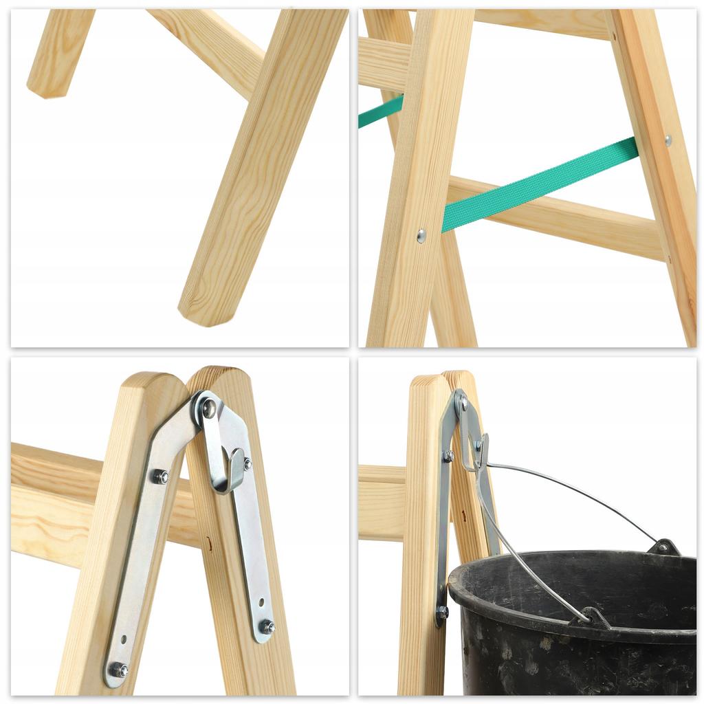 KADAX Wooden Painter's Ladder Step Ladder Double-Sided 150kg
