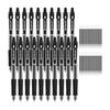 Shuttle Art Gel Ballpoint Pen, Gel Pen, Gel Ink, Retractable Type, Black, 0.7mm, 20 Pieces, 28 Refills, 48 Packs, Quick Drying, Includes Clip, For