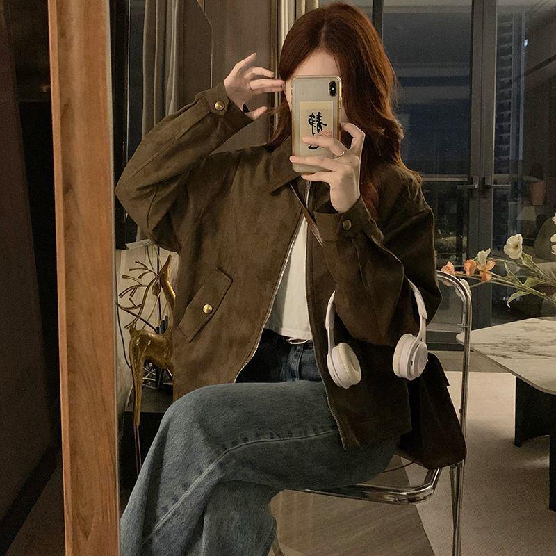 Women's Retro Suede Jacket - Melaleuca Chic, Cool, & Sassy Spring/Autumn Leather