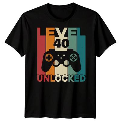 Level 40 freigeschaltet Gaming Geburtstag Herren T-Shirt Damen T-Shirt Grafik Unisex T-Shirt