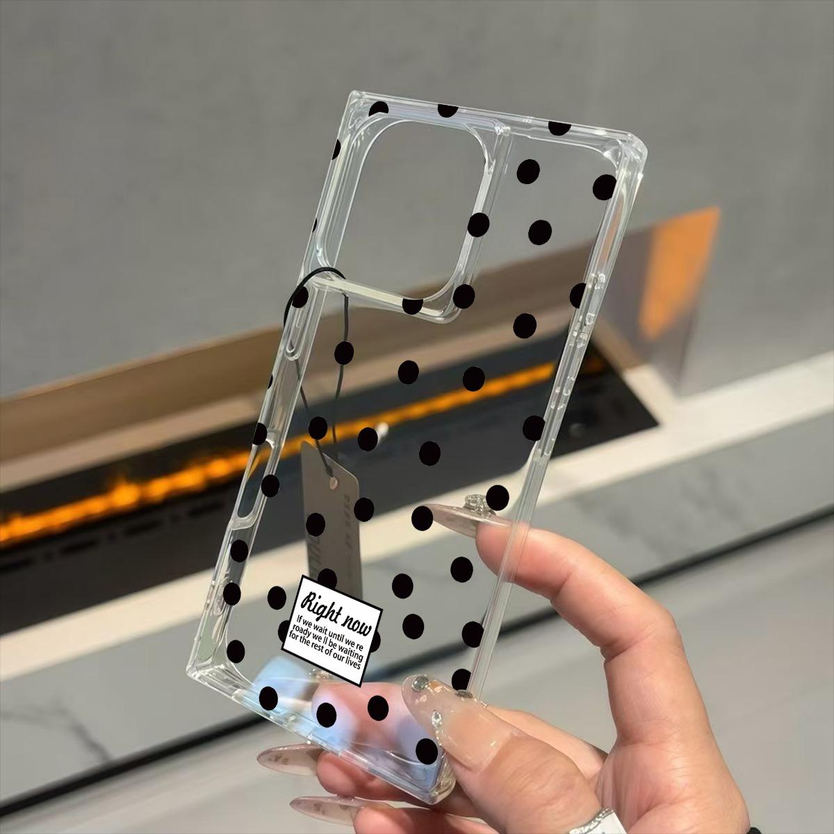 

Прозрачный чехол с квадратной задней защитой для трубки для iPhone 12 16 ProMax 11 15 Plus 14 Pro Max 13, устойчивый к окислению, чехол с узором в черный горошек iphone 16