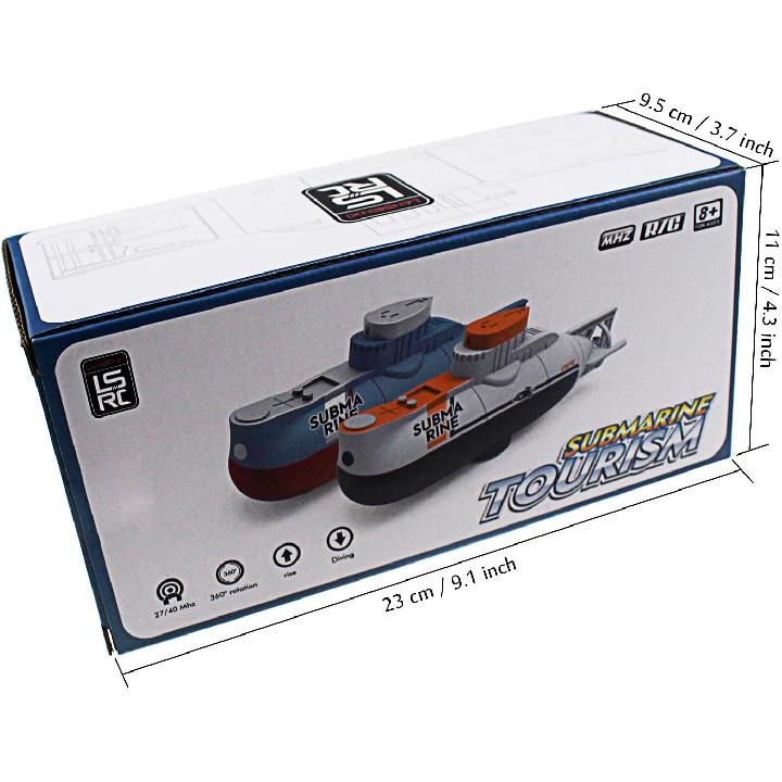 Tipmant RC Submarine Toy Remote Control Boat Underwater Diving Waterproof for Fish Water Tank Kids Birthday Gift (White)