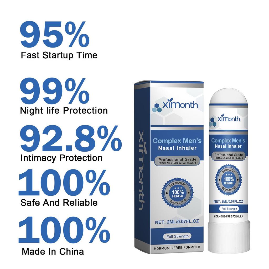 Men Energy Enhancer Nasal Inhaler Brain Awakening Boost Endurance Strengthening Maximize Vitality Anti-Fatigue Nose Sucker Stick