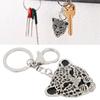Keychain Exquisite RhinestoneEncrusted Leopard Head Car Bag Pendant for Girl Birthday Gift(Gold )