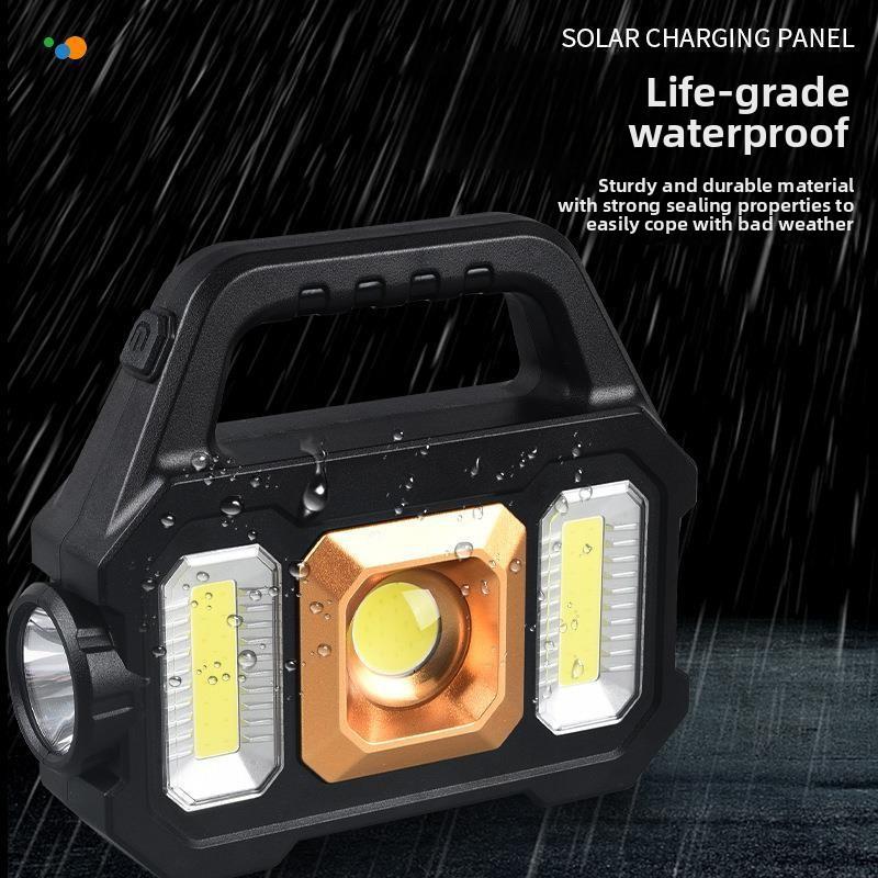 Solar COB Camping Light Lens USB Horse Light Searchlight Camp Light Flood Light Portable Light