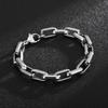 European & American Style Men's Titanium Steel Paperclip Chain Necklace & Square Bracelet