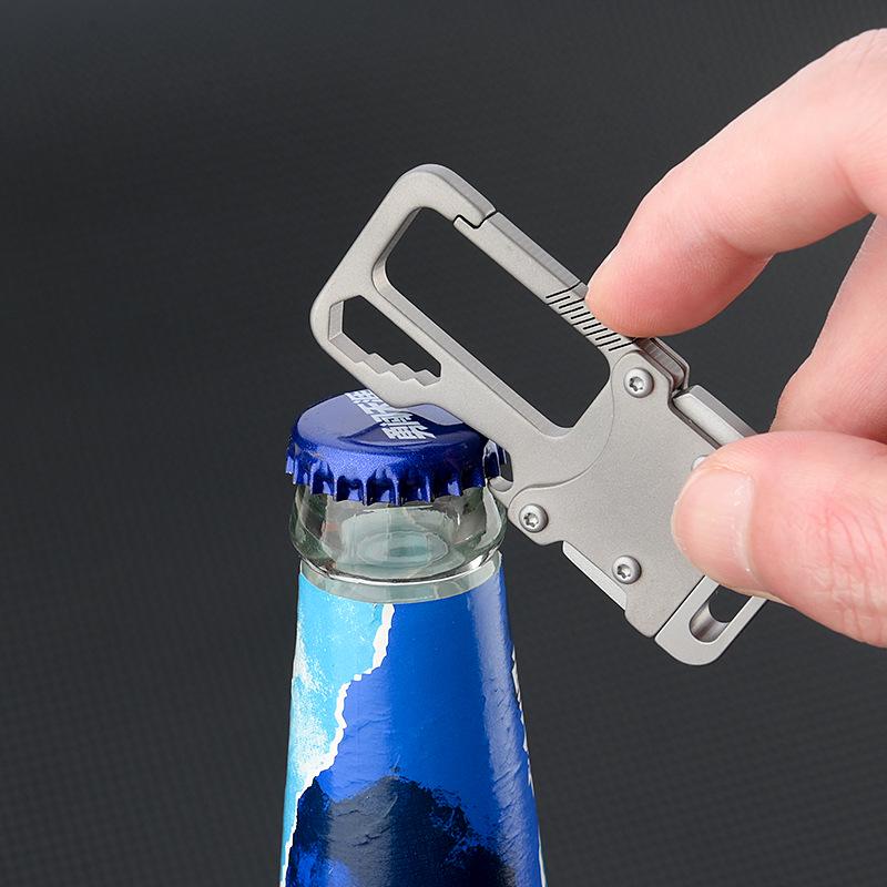 Multifunctional Titanium Keychain: Men's Waist Clip with Portable Tool and Unboxing Knife