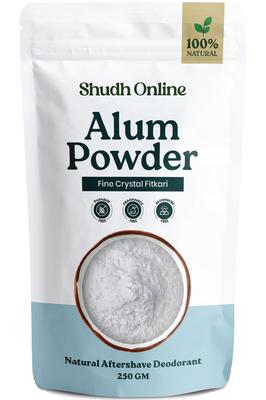 Shudh Online Alum Powder for Face Organic, Fitkari Powder for Face (250 G), Pure Phitkari Alum Stone for Skin, Padikara Kal for Teeth, Fitkiri Alam