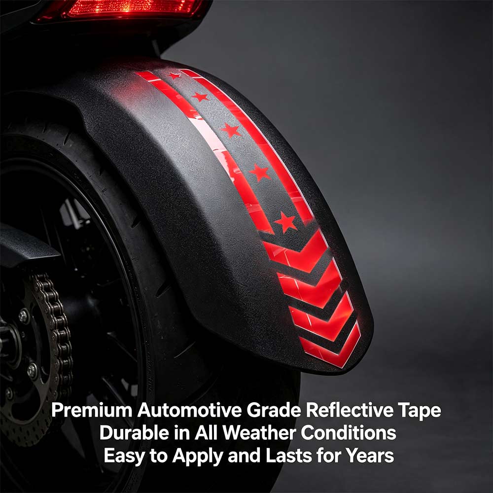 Striped Reflective Stickers Fender Tape Stickers Safety Warning Tape Motorcycle Fender Stickers