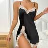 European & American Style Women's Backless Silk Nightgown: Sexy Spaghetti Strap Split Short Skirt