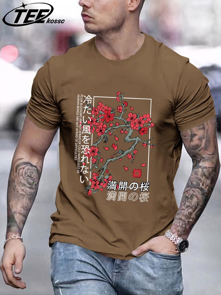 Plum Blossoms That Only Bloom In Winter Men T Shirt AllMatch Cotton TShirt Summer Clothes Comfortable Loose Male Short Sleeve